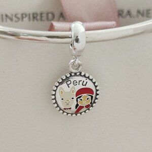Pandora Peru Llama and Nina Plata Esterlina Exclusive Dangle Charm with box